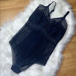 Autograph Lace Bodysuit Navy Blue Size 8